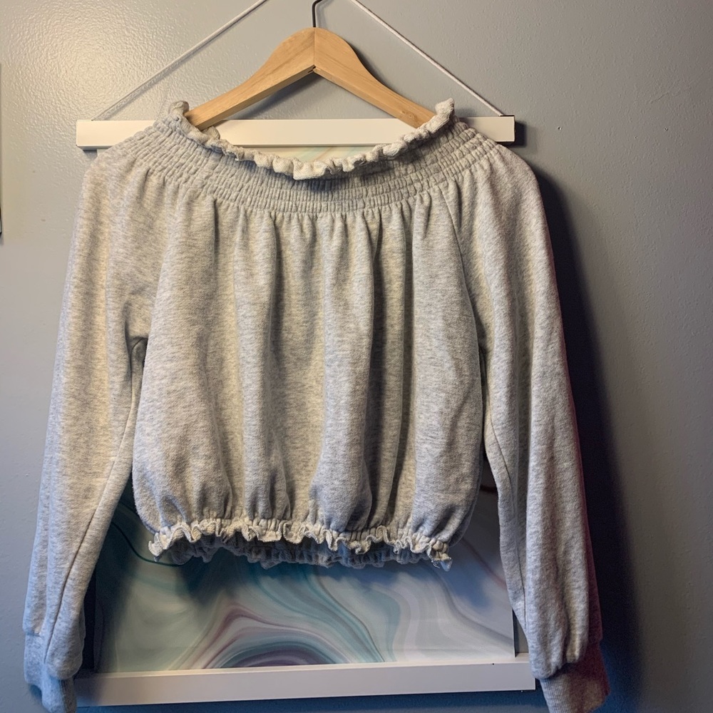 Garage brand off the shoulder long sleeve top